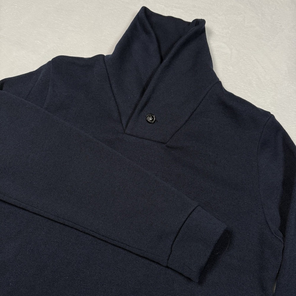 H2H Sweater Pullover Mens‎ Blue Navy Shawl Collar Long Sleeve XL Sweatshirt